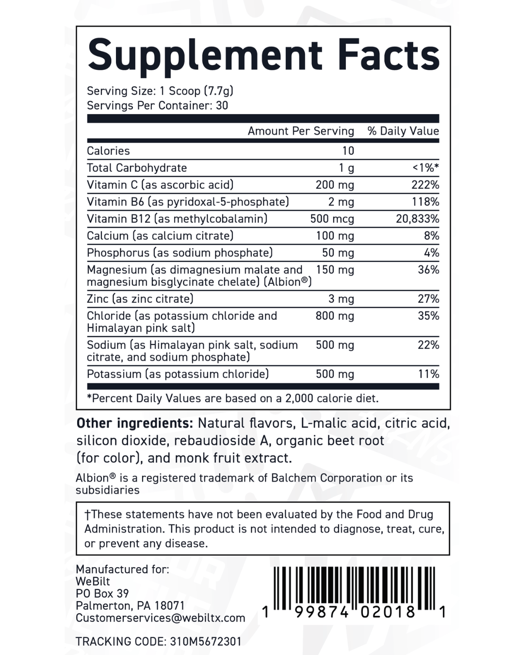 Electrolytes + Hydration Powder